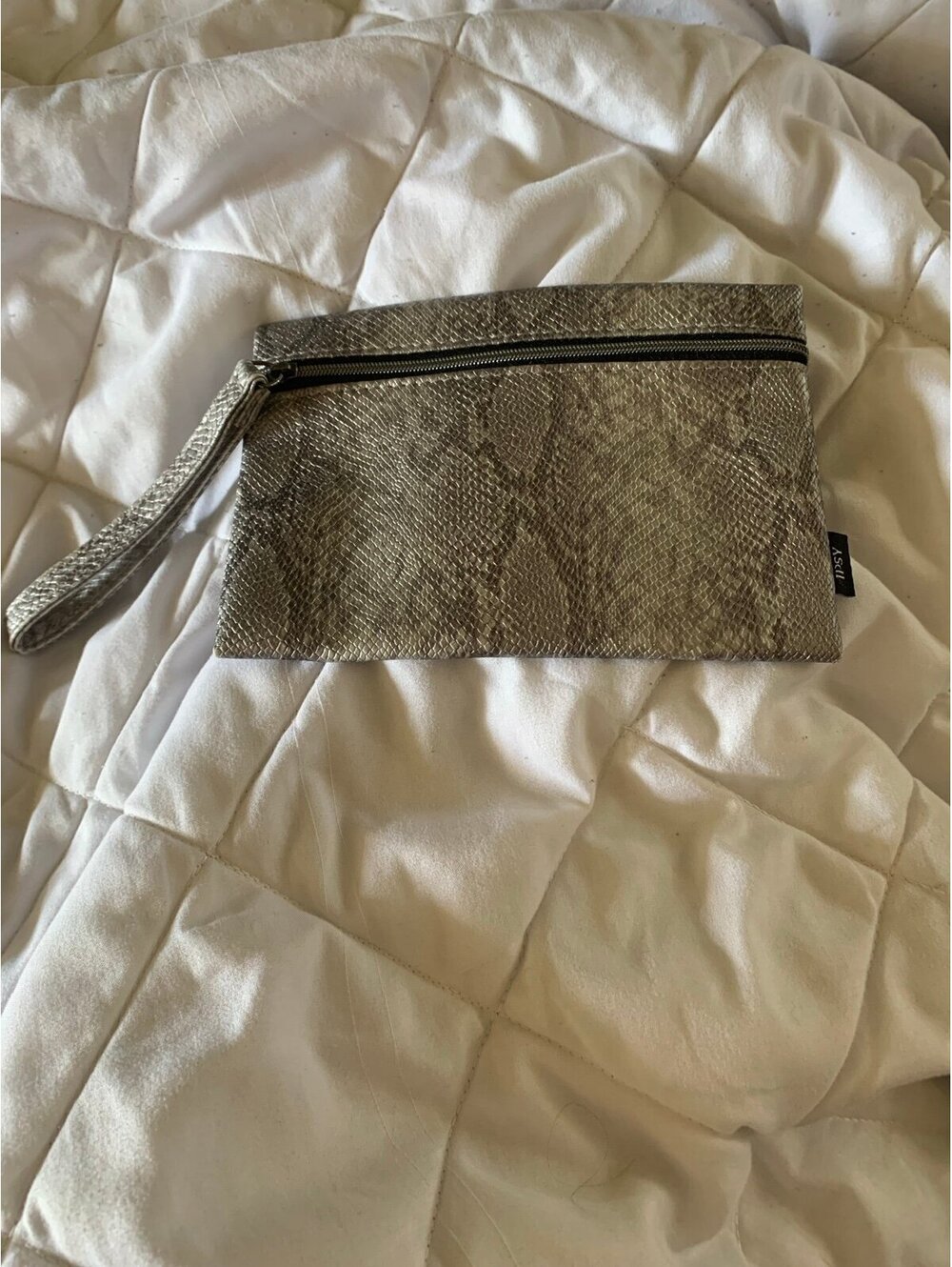 Ipsy Metallic Snakeskin Wristlet Makeup Bag